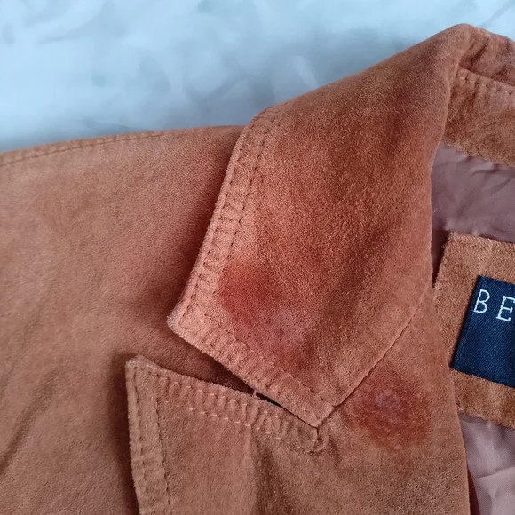 Bernardo Women's Suede Tailored Blazer Jacket in Burnt Orange - Picture 7 of 11